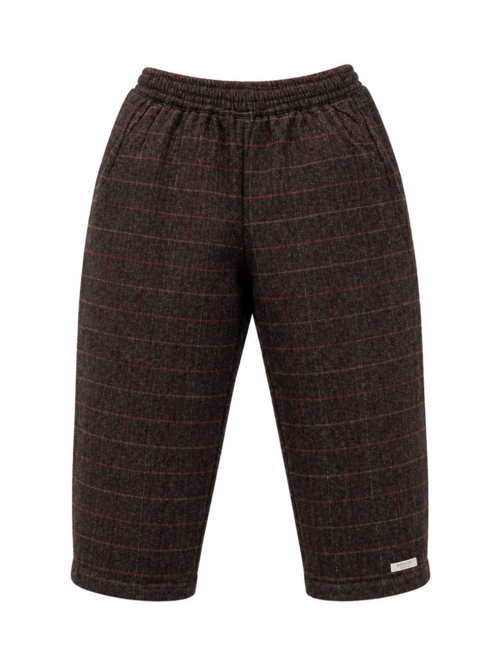 Pantaloni per bambino Donsje Kids marroni con trama in tweed 4124000 S0049 DONSJE KIDS