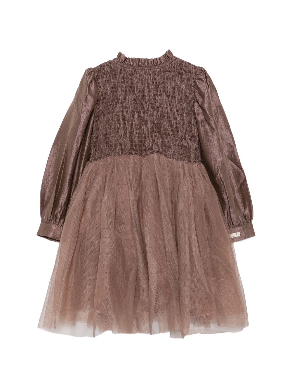 Abito Janice per bambina Donsje marrone con corsetto in punto smock 4125600 00111 DONSJE KIDS