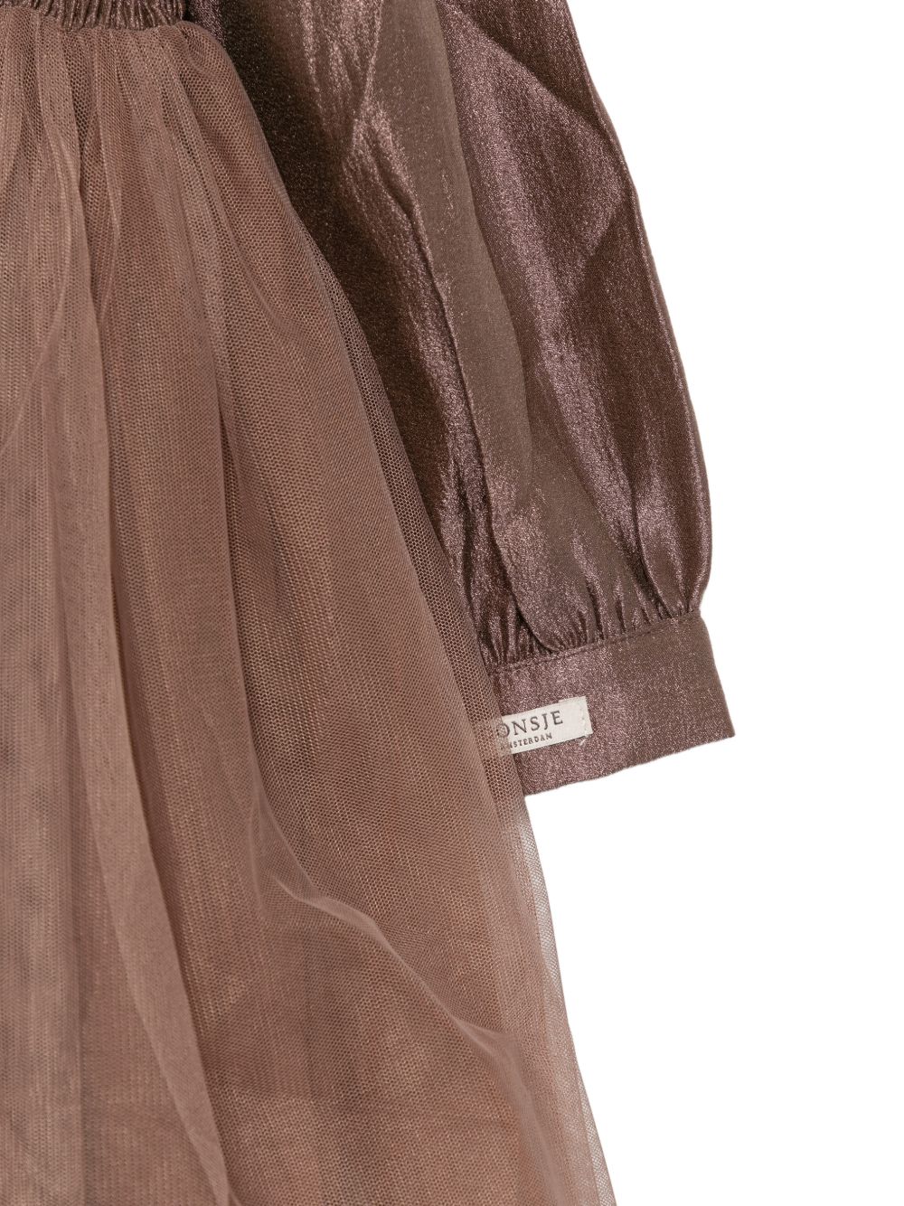 Abito Janice per bambina Donsje marrone con corsetto in punto smock 4125600 00111 DONSJE KIDS