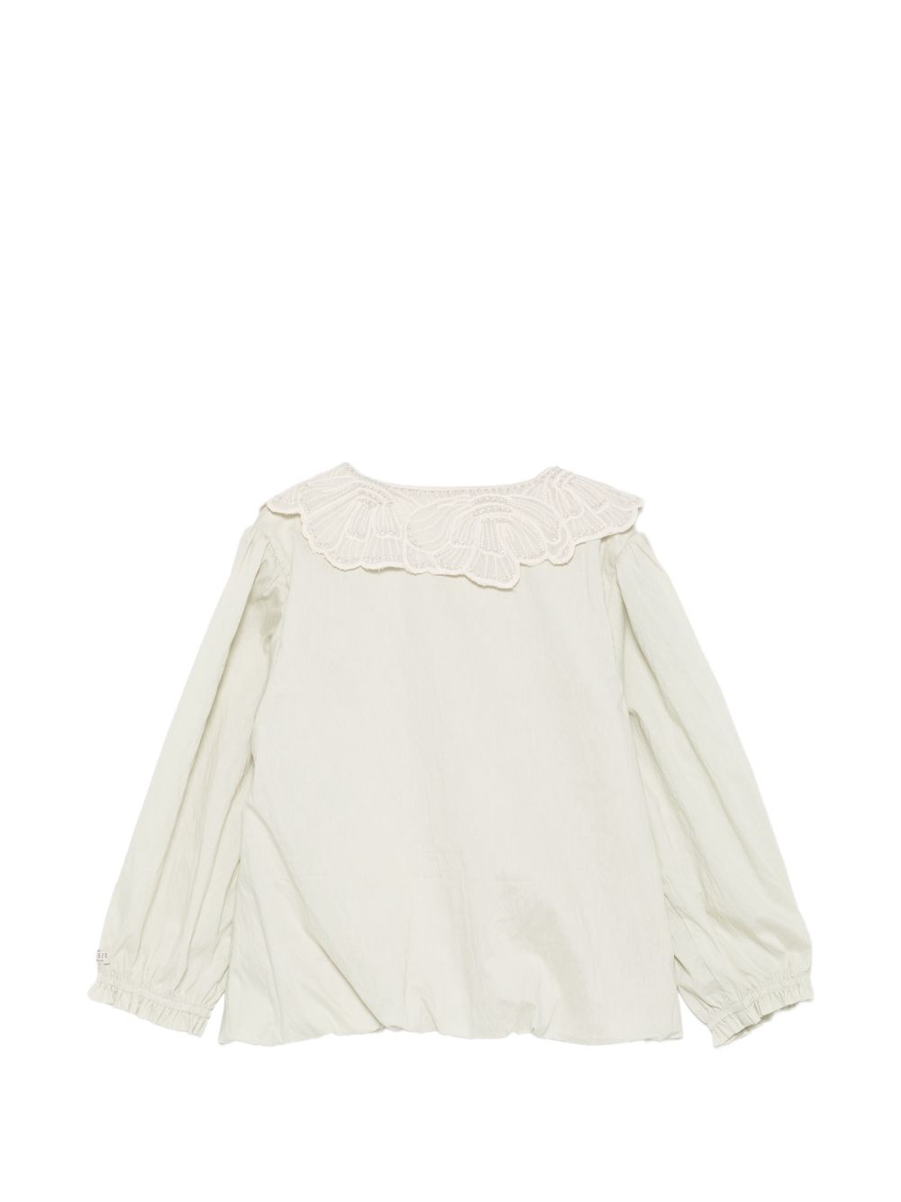 Blusa Kleke per bambina Donsje Kids bianca con colletto con pettorina ricamata 4125900 00030 DONSJE KIDS