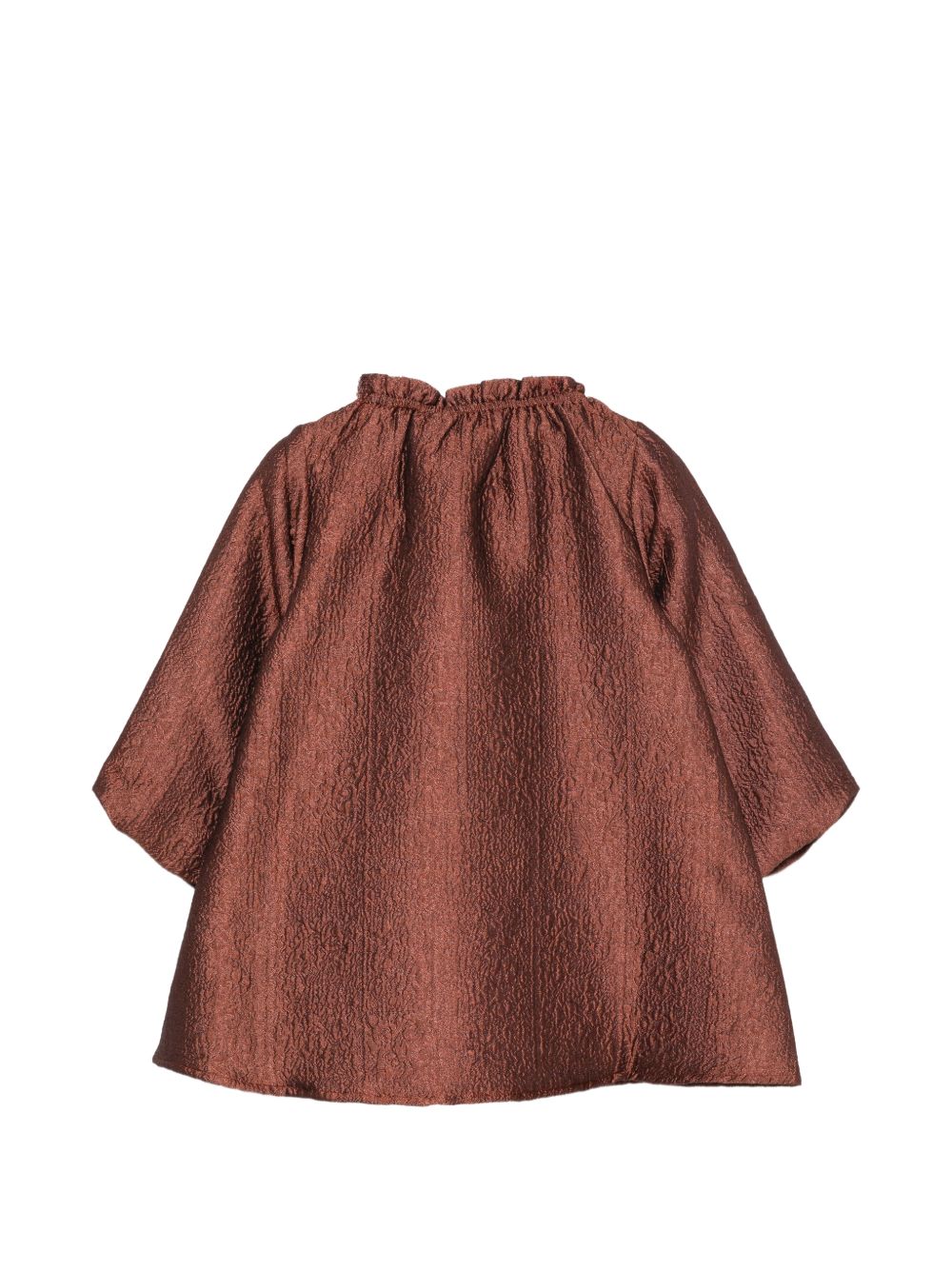 Abito per bambina Donsje Kids marrone con volant effetto metallico 4126400 00094 DONSJE KIDS