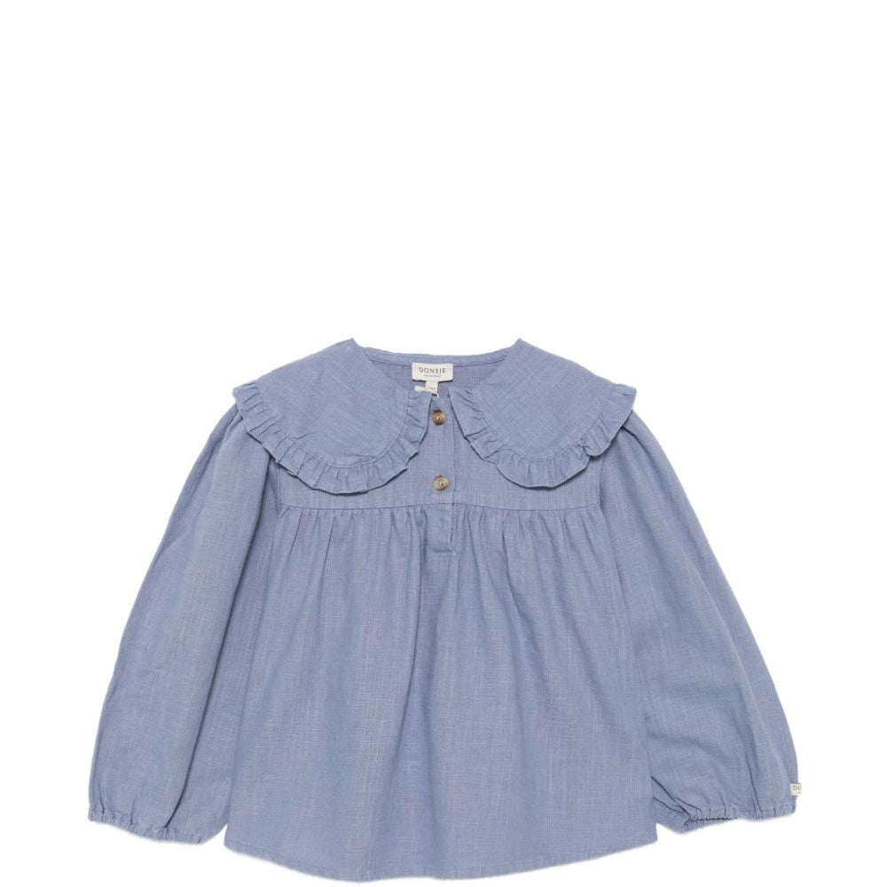 Blusa per bambina Donsje Kids blu con ruches 4129200 00185 DONSJE KIDS