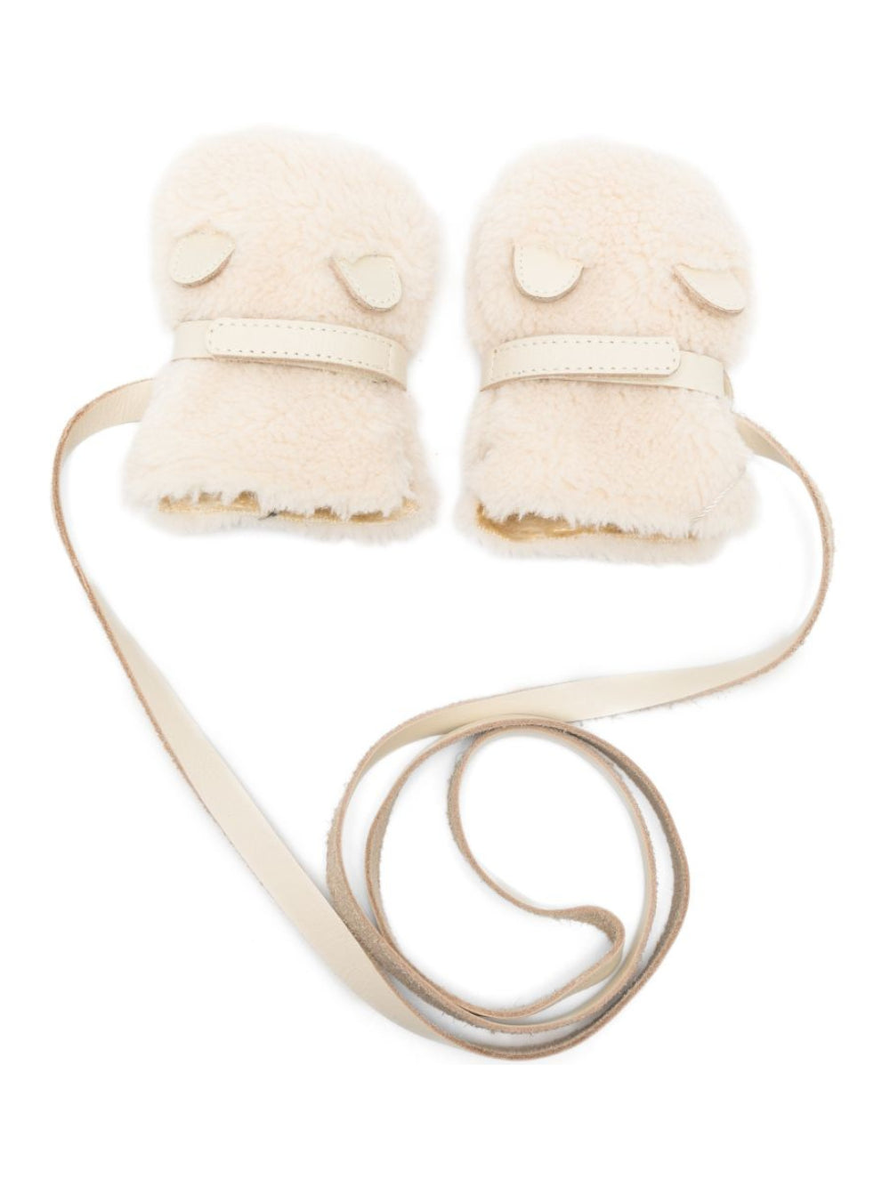 Muffole per neonati Donsje Kids bianche con effetto in shearling 6023101 CF002 DONSJE KIDS