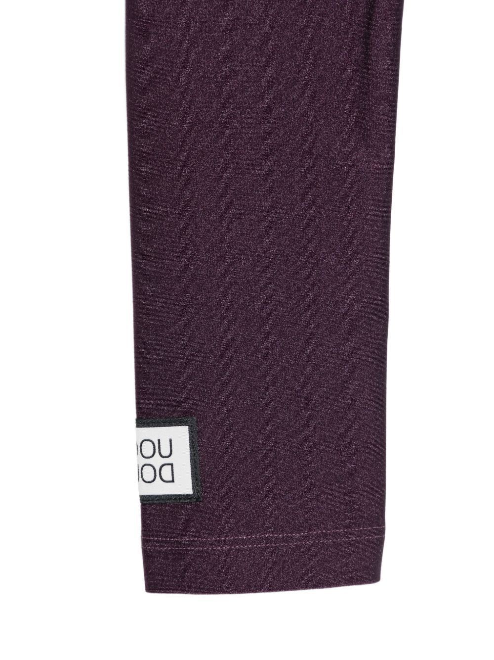 Leggins per bambina Douuod Kids viola con logo applicato sul lato DY6A20 J0331 558 DOUUOD KIDS