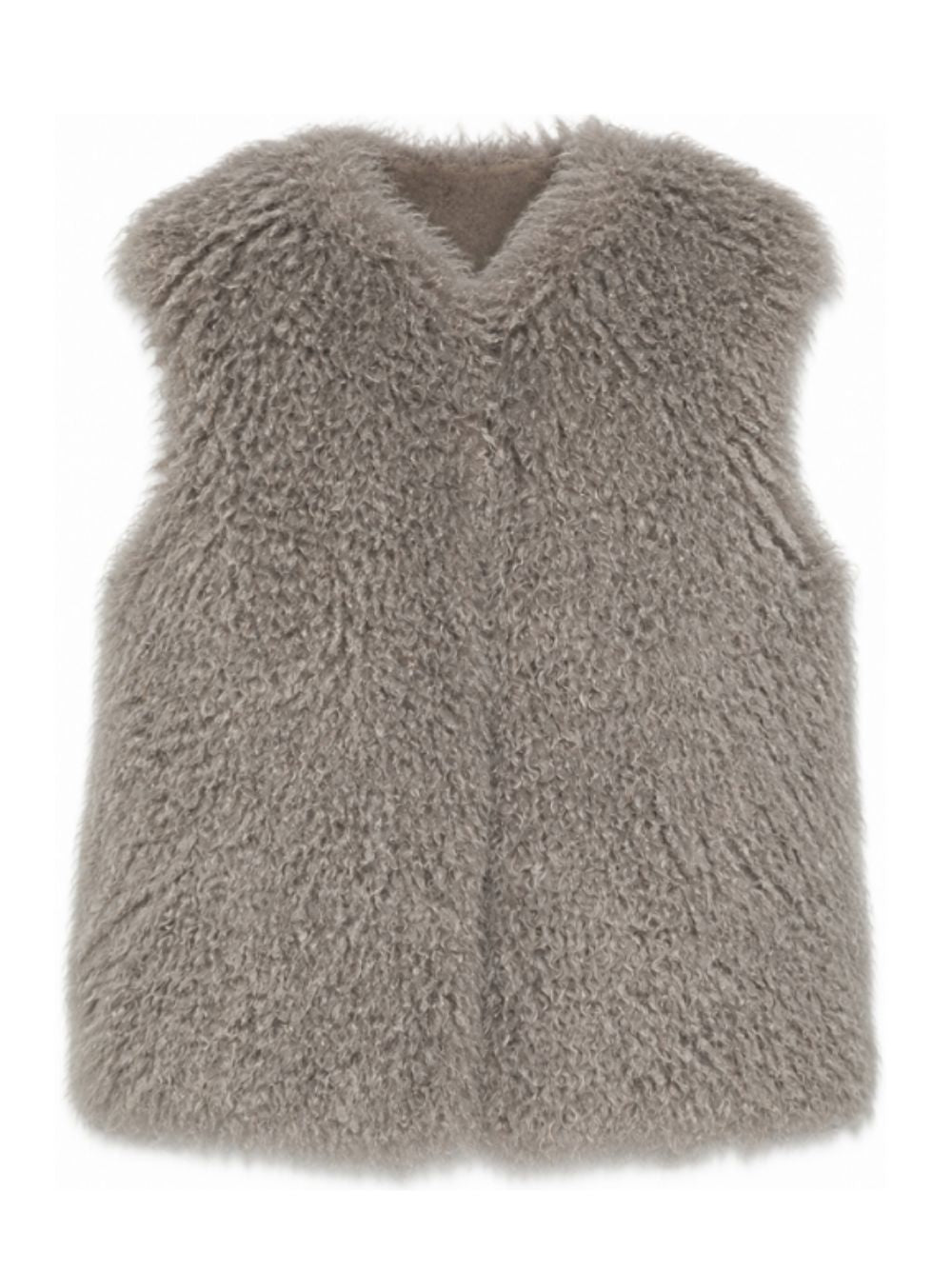 Gilet smanicato per bambina Douuod grigio con pelliccia DZ2A22 Z4004 829 DOUUOD KIDS