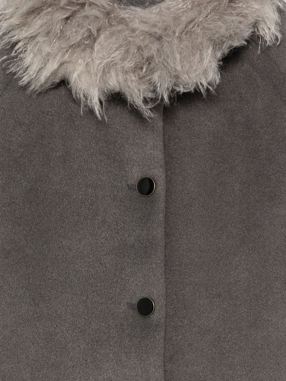 Cappotto per bambina Douuod Kids grigio con colletto con pelliccia DZ2A50 E0264 911 DOUUOD KIDS