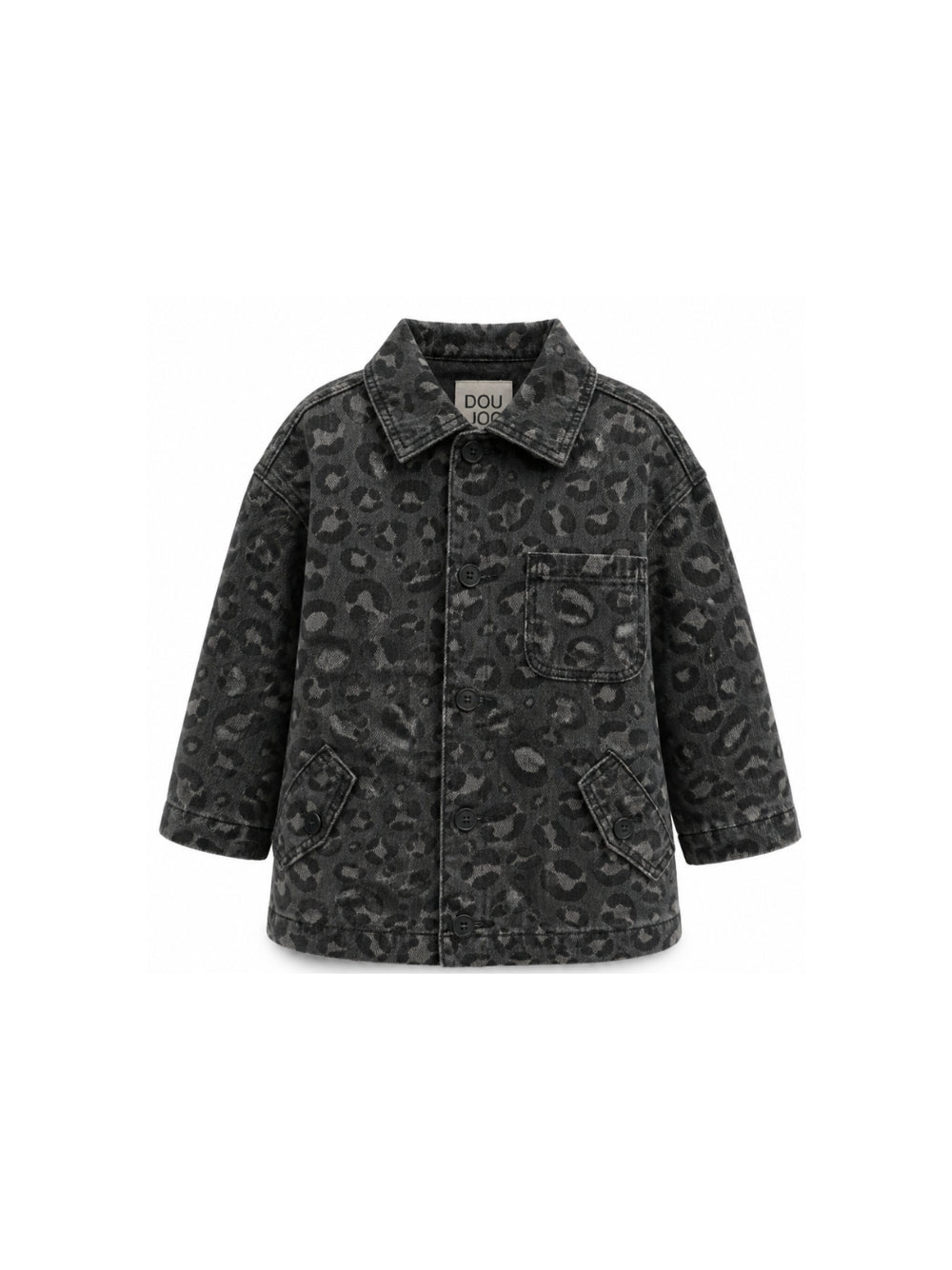 Giacca per bambini Douuod Kids grigio con stampa leopardata DZ2P57 Z4163 924BG DOUUOD KIDS