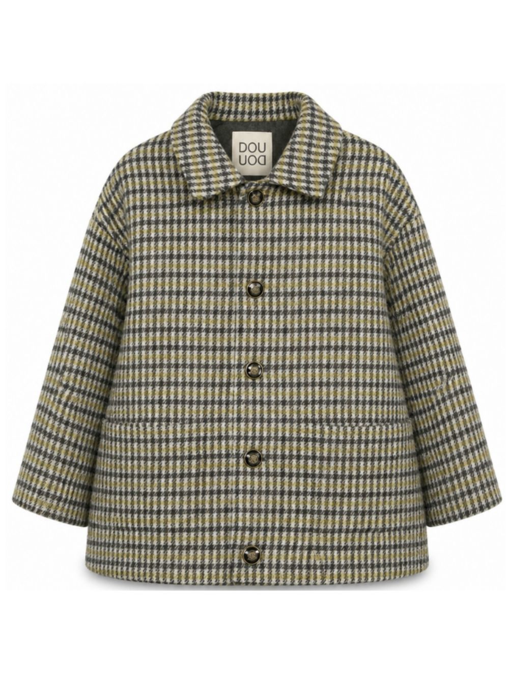 Giacca per bambina Douuod Kids verde con motivo a quadri all-over DZ2P87 E0251 114GL DOUUOD KIDS