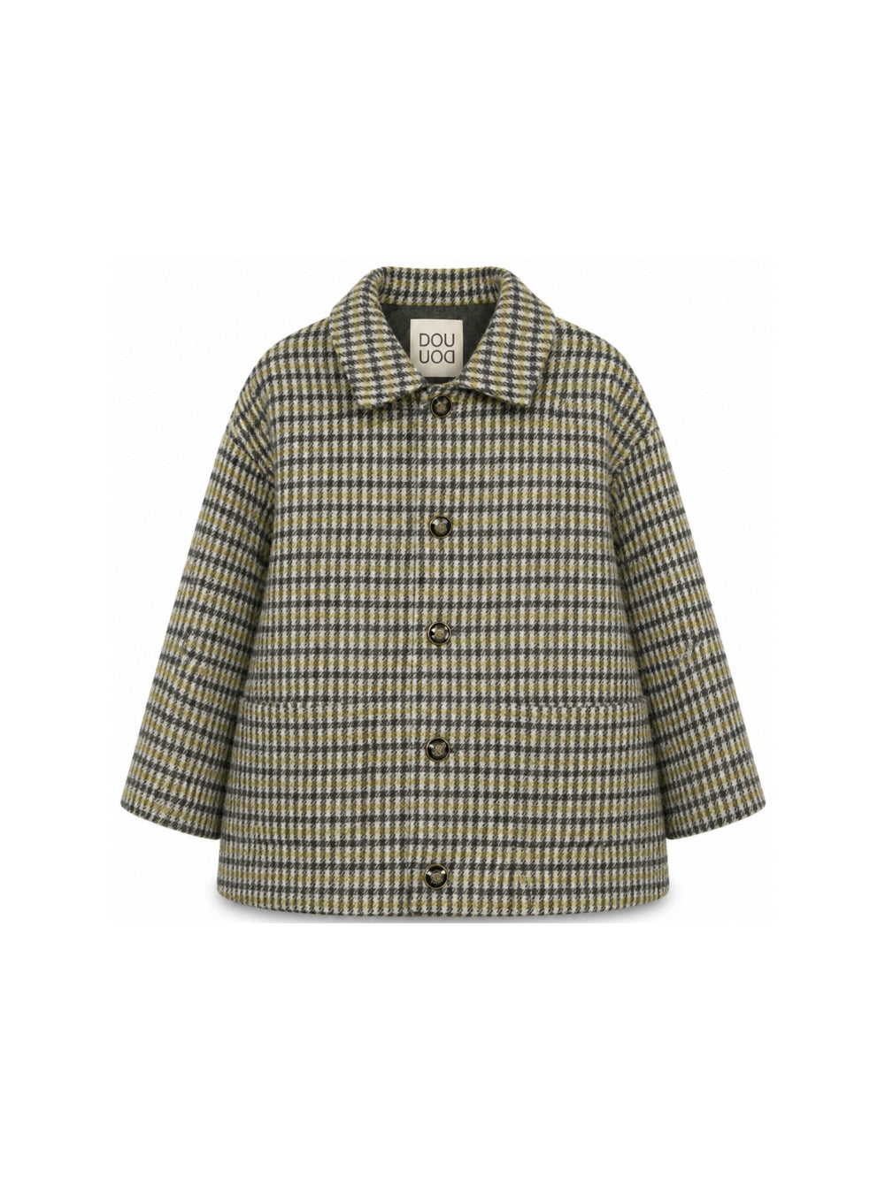 Giacca per bambina Douuod Kids verde con motivo a quadri all-over DZ2P87 E0251 114GL DOUUOD KIDS