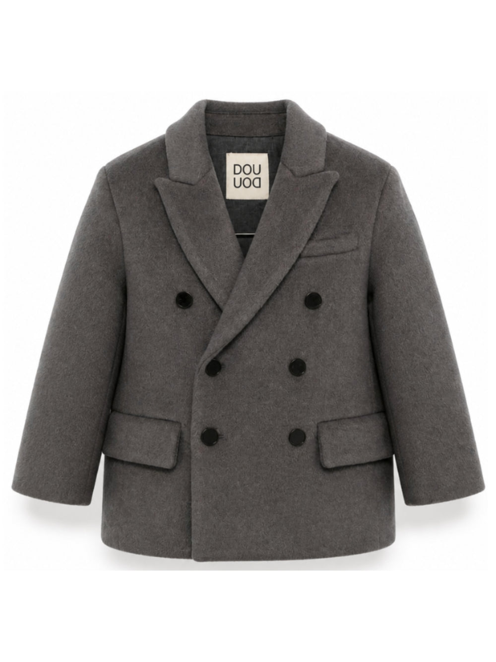 Giacca per bambina Douuod Kids grigia a doppiopetto DZ2Q24 E0264 911 DOUUOD KIDS