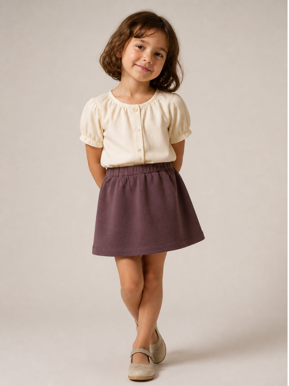 Gonna per bambina Douuod Kids viola con dettaglio fiocco oversize sul retro DZ7A61 Z3728 558 DOUUOD KIDS