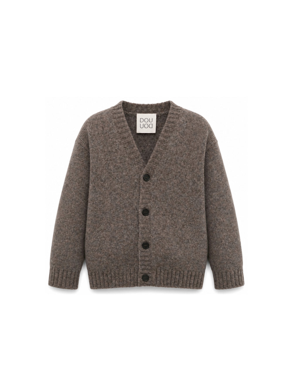Cardigan per bambino Douuod Kids marrone con scollo a V DZ9P90 W0222 857 DOUUOD KIDS