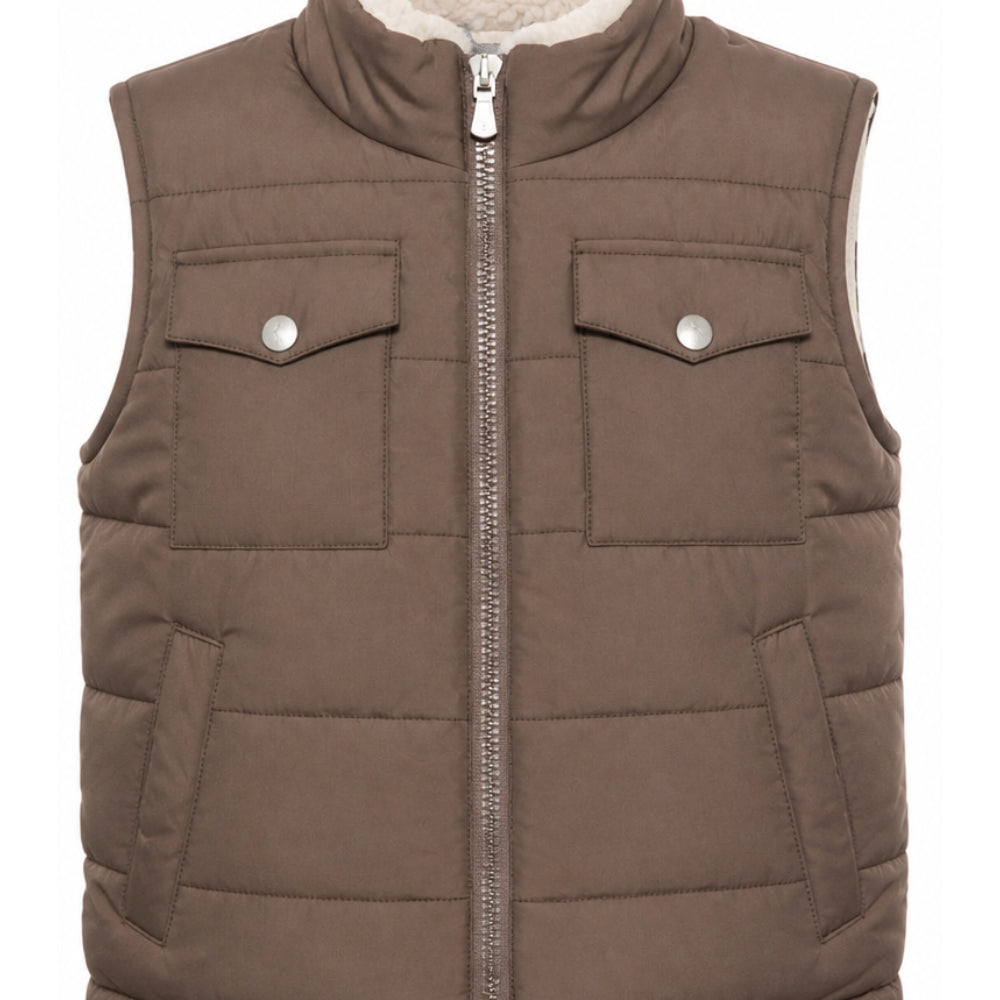 Gilet per bambino Eleventy Kids marrone con design trapuntato EZ2H92 N0325 320 ELEVENTY KIDS