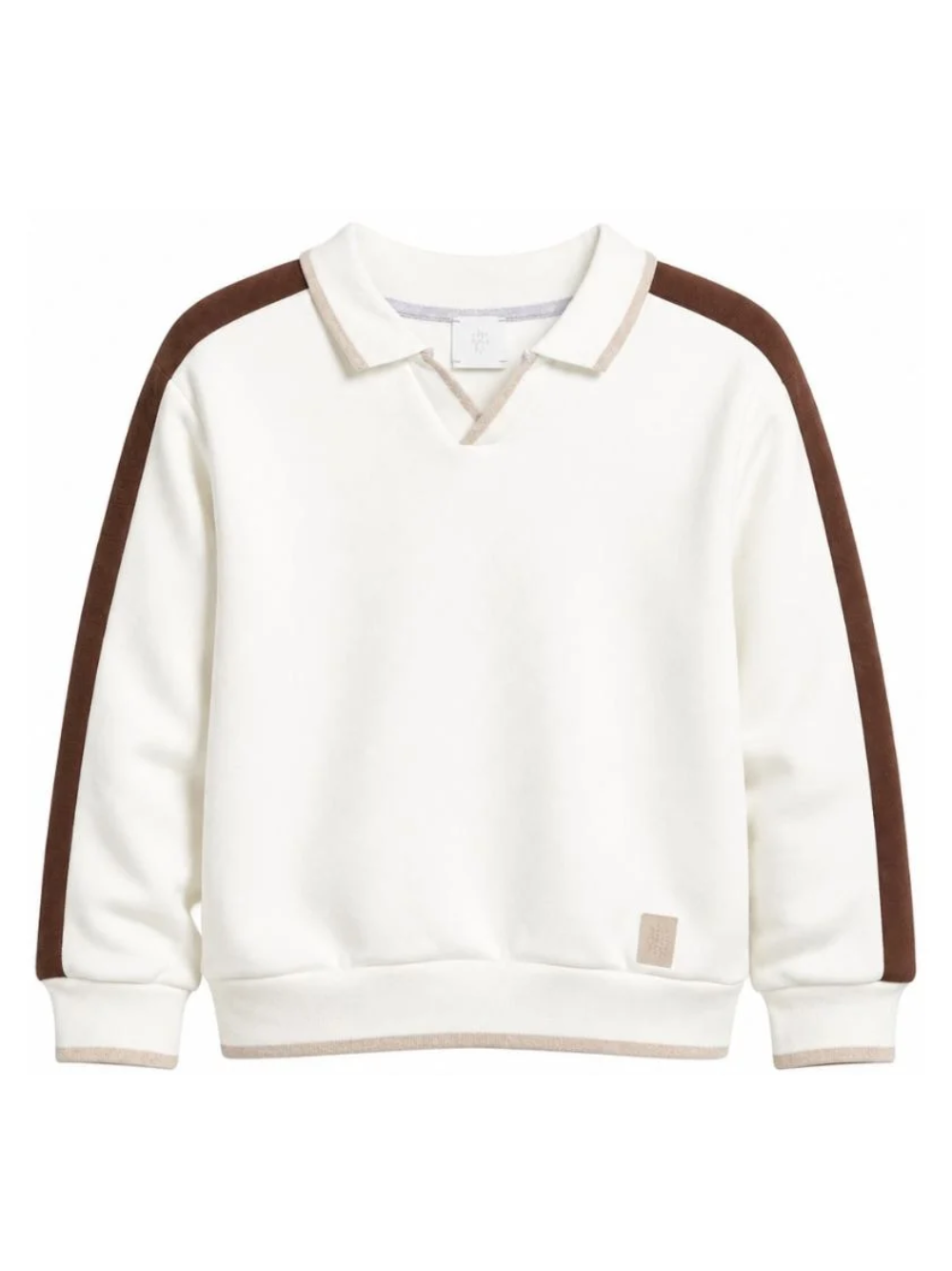 Felpa per bambino Eleventy Kids bianca con colletto EZ4H40 Z3999 101MA ELEVENTY KIDS