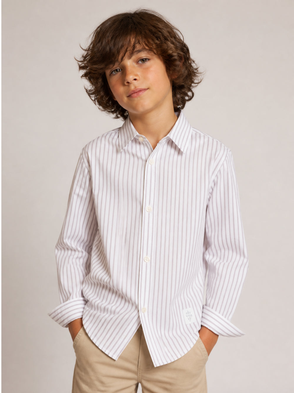 Camicia per bambino Eleventy Kids bianca a righe EZ5H70 Z4137 100MA ELEVENTY KIDS