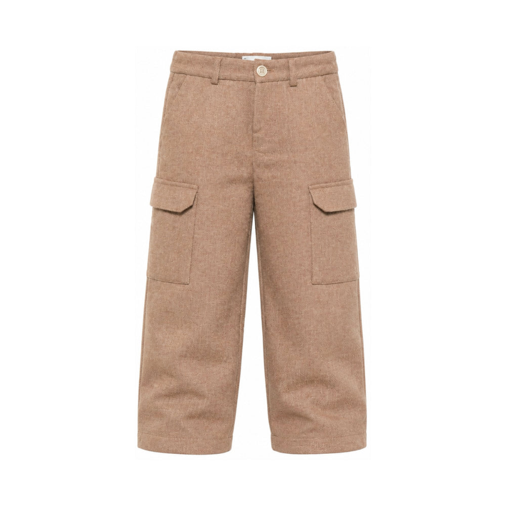 Pantaloni per bambino Eleventy Kids marrone con patch con logo EZ6H90 I0233 877 ELEVENTY KIDS