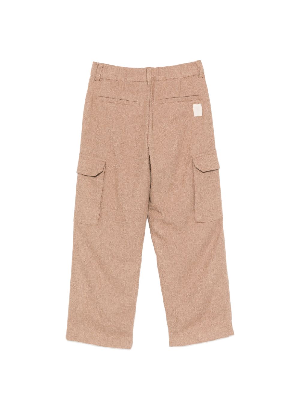 Pantaloni per bambino Eleventy Kids marrone con patch con logo EZ6H90 I0233 877 ELEVENTY KIDS