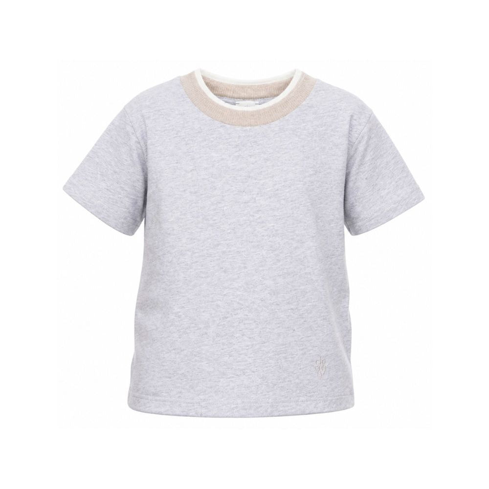 T-shirt per bambino Eleventy Kids grigia con girocollo a contrasto EZ8H11 Z3711 804 ELEVENTY KIDS