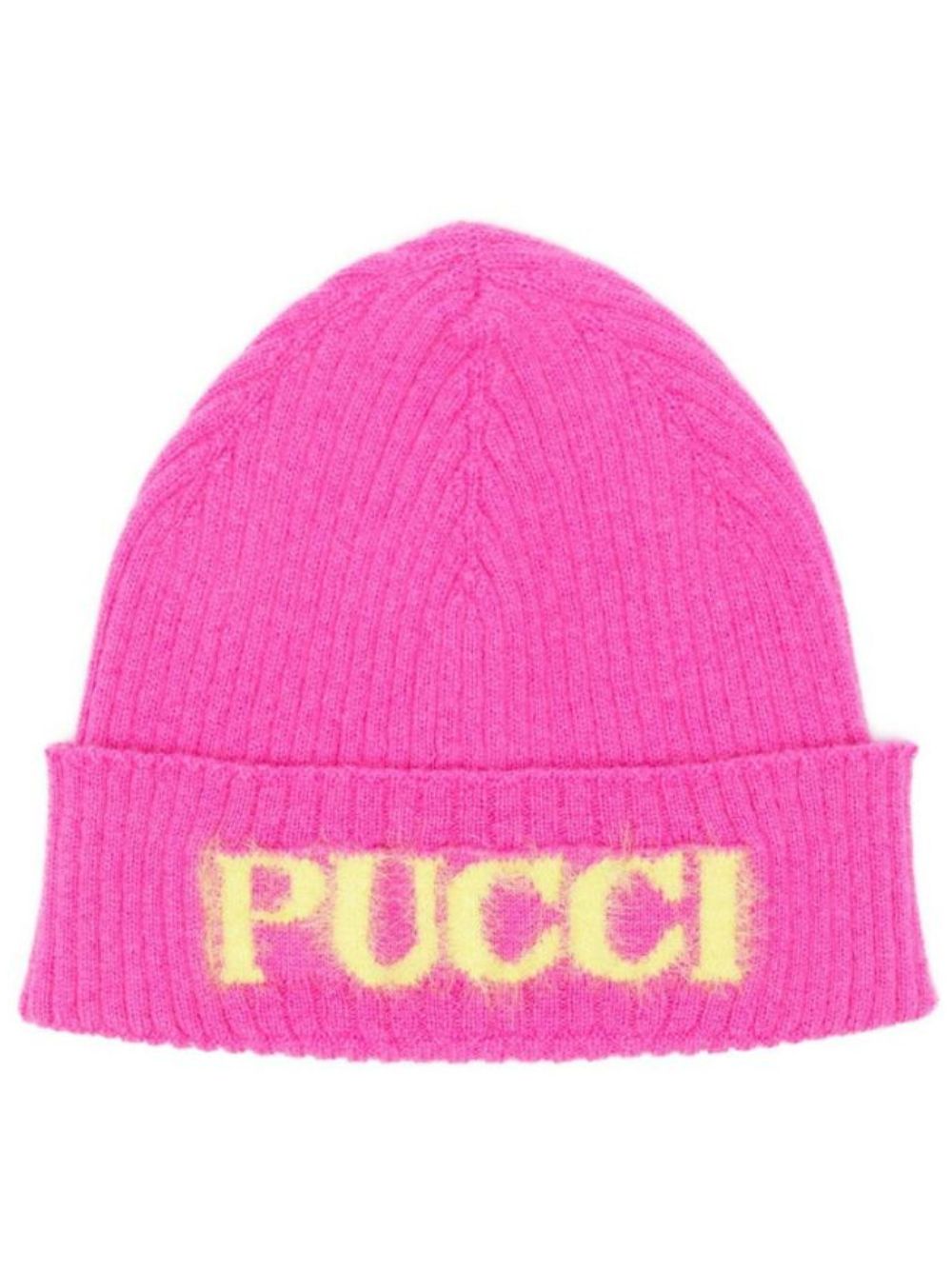 Berretto per neonata Emilio Pucci Junior fucsia con logo intarsiato PZ0037 Z2362 543 EMILIO PUCCI KIDS
