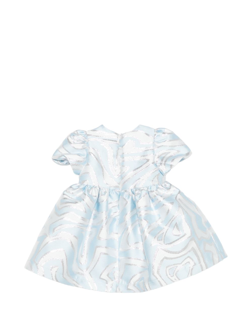 Abito per neonata Emilio Pucci Junior azzurro con finitura metallizzata PZ1101 S0273 600AG EMILIO PUCCI KIDS