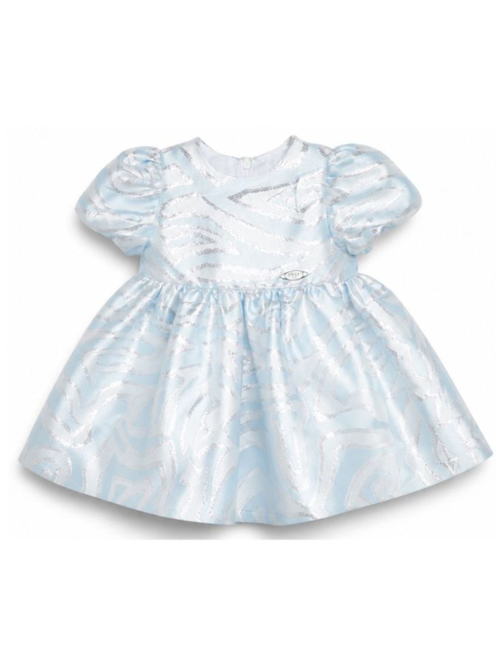 Abito per neonata Emilio Pucci Junior azzurro con finitura metallizzata PZ1101 S0273 600AG EMILIO PUCCI KIDS