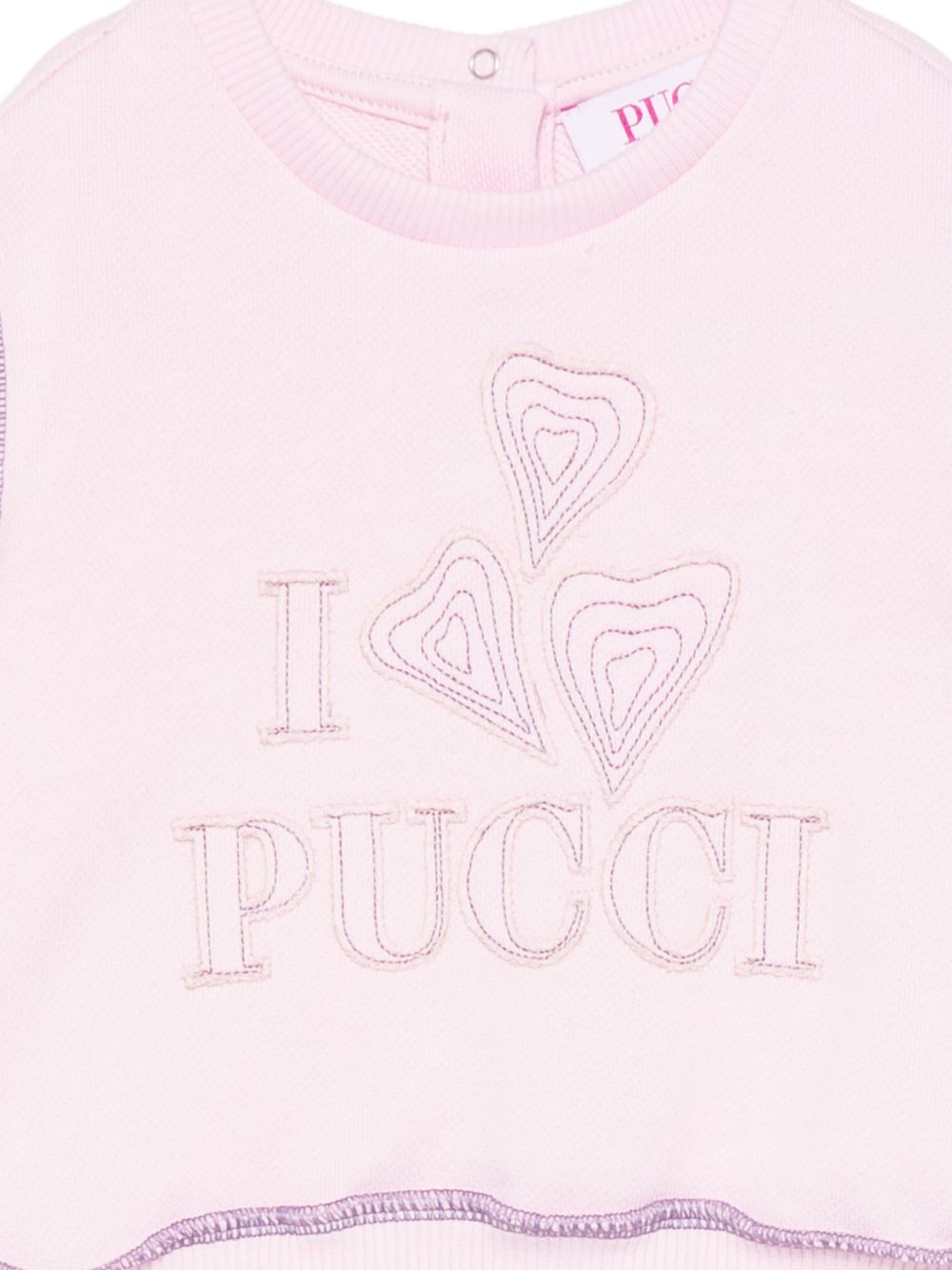 Felpa per neonata Emilio Pucci Kids rosa con ricamo logo PZ4020 Z3183 51S EMILIO PUCCI KIDS