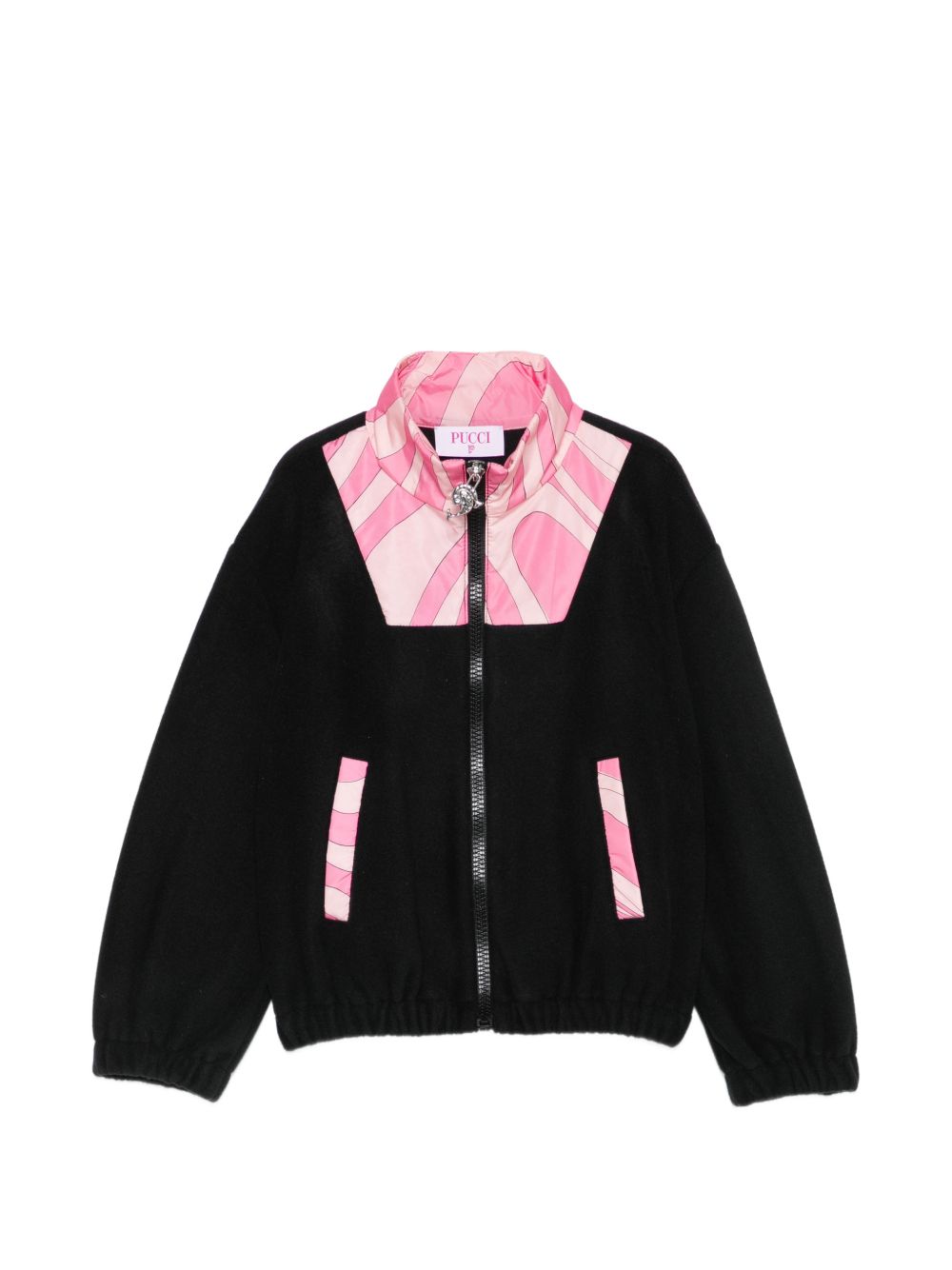 Giubbino per bambina Emilio Pucci Kids nero con stampa Iride PZ4B00 U0308 930RS EMILIO PUCCI KIDS