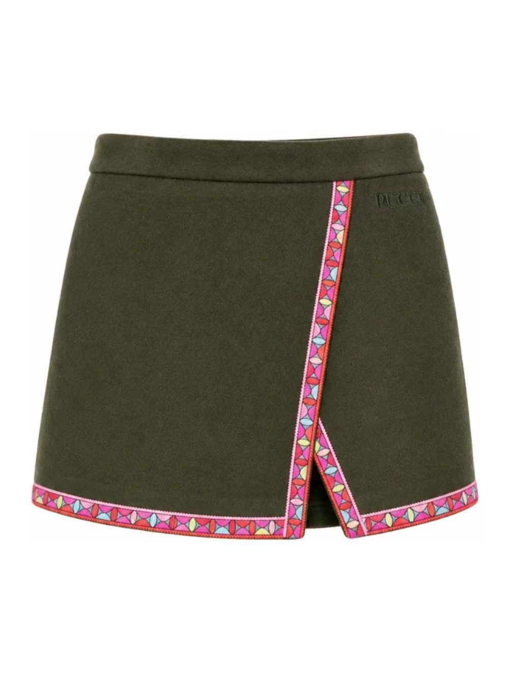 Gonna per bambina Emilio Pucci Kids verde con finiture con motivo geometrico PZ7A50 E0259 783 EMILIO PUCCI KIDS