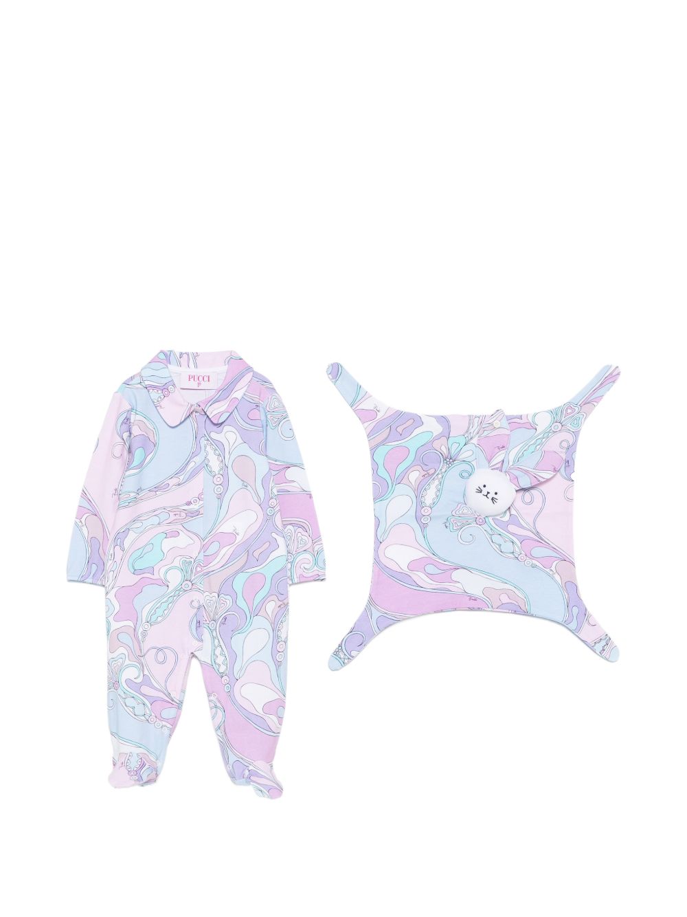 Set tutina e doudou per neonata Emilio Pucci Kids viola con stampa grafica all-over PZB010 Z3344 51SCE EMILIO PUCCI KIDS