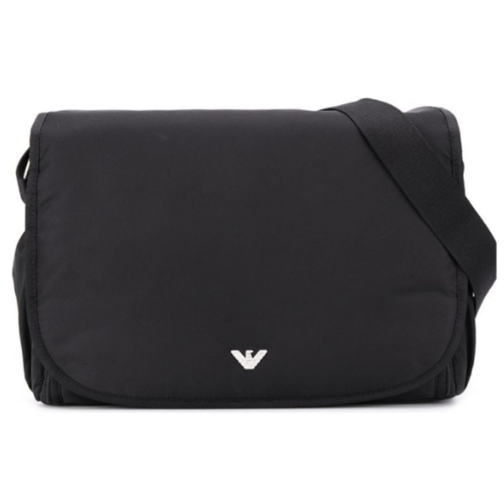 Borsa fasciatoio per neonati Emporio Armani Kids nera con placca con logo 402145 CC904 00020 EMPORIO ARMANI KIDS