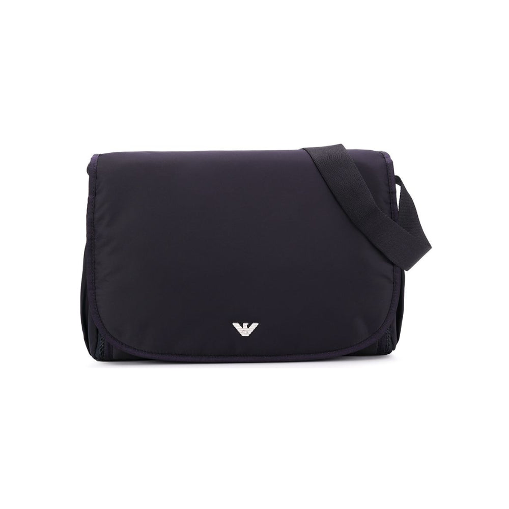 Borsa fasciatoio per neonati Emporio Armani Kids nera con placca con logo sul davanti 402145 CC904 06935 EMPORIO ARMANI KIDS