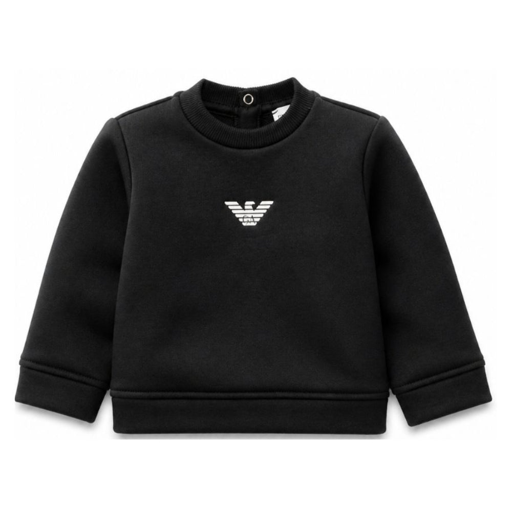 Felpa per neonato Emporio Armani Kids blu con logo aquila sul davanti EB000301 AF14681 MB053 EMPORIO ARMANI KIDS