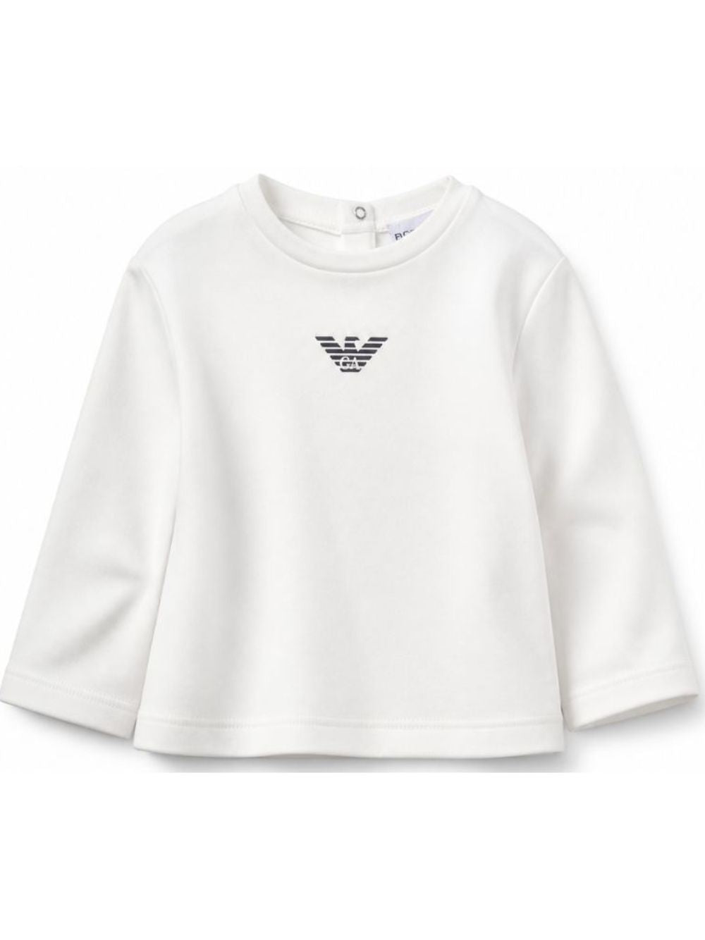 T-shirt per neonato Emporio Armani Kids bianca con logo Aquila sul davanti EB000418 AF15013 M0134 EMPORIO ARMANI KIDS