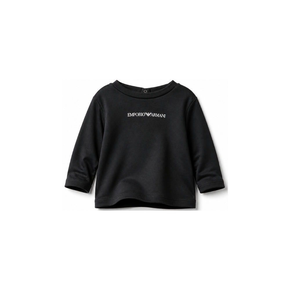 T-shirt per neonato Emporio armani nera a maniche lunghe EB000418 AF15013 MB005 EMPORIO ARMANI KIDS