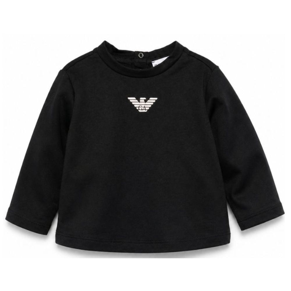 T-shirt per neonato Emporio Armani Kids blu con logo Aquila sul davanti EB000418 AF15013 MB250 EMPORIO ARMANI KIDS