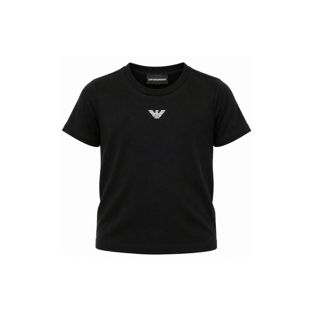 T-shirt per bambino Emporio Armani Kids blu con logo Aquila sul davanti EB000421 AF15013 MB250 EMPORIO ARMANI KIDS