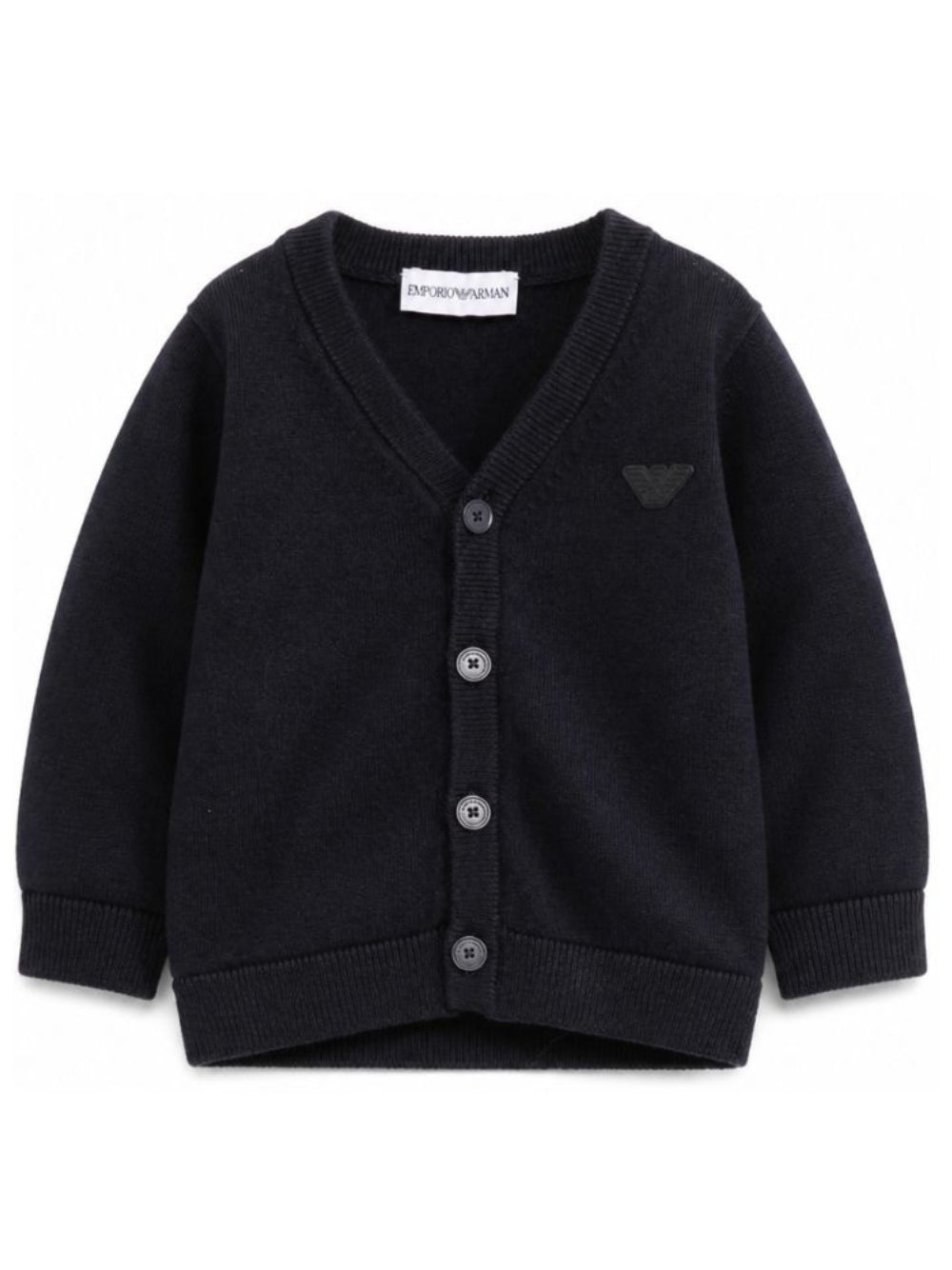 Cardigan per neonato Emporio Armani Kids blu navy con scollo a V EB000446 AF28773 UB118 EMPORIO ARMANI KIDS