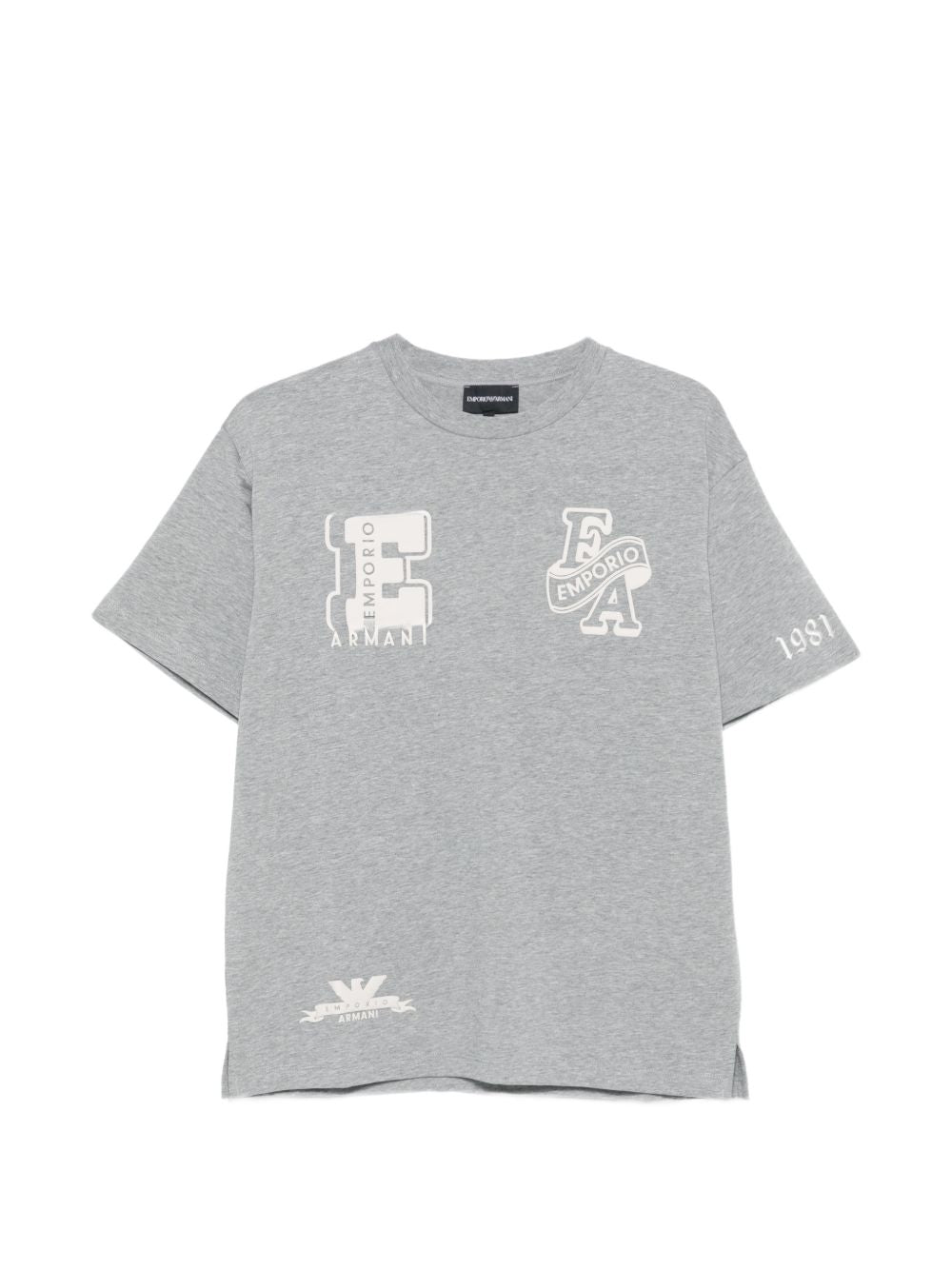 T-shirt per bambino Emporio Armani Kids grigia con stampa grafica logo EB001362 AF13715 O8042 EMPORIO ARMANI KIDS