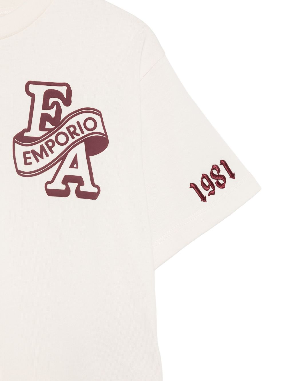 T-shirt per bambino Emporio Armani Kids bianca opaca con stampa logo sul davanti EB001362 AF13715 U1009 EMPORIO ARMANI KIDS