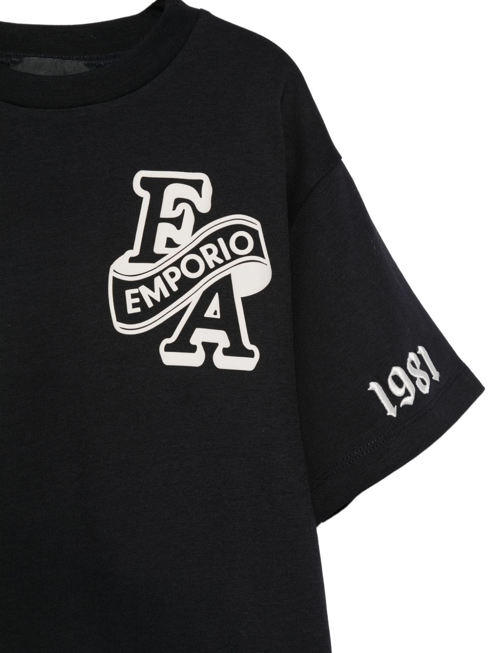 T-shirt per bambino Emporio Armani Kids nera con stampa grafica sul davanti EB001362 AF13715 UB118 EMPORIO ARMANI KIDS
