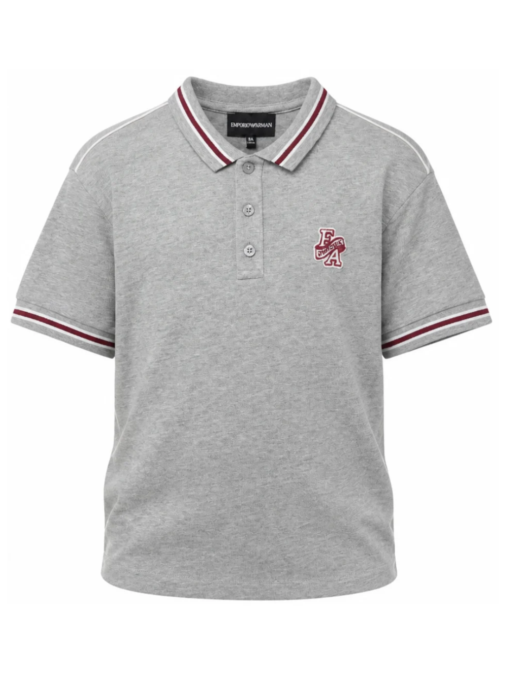T-shirt per bambino Emporio Armani Kids grigia con logo applicato sul davanti EB001381 AF13715 O8042 EMPORIO ARMANI KIDS