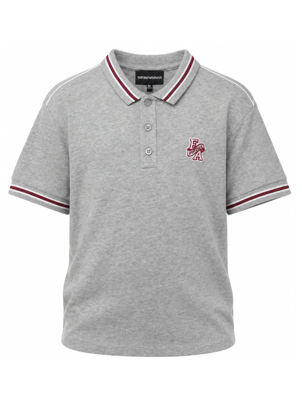 T-shirt per bambino Emporio Armani Kids grigia con logo applicato sul davanti EB001381 AF13715 O8042 EMPORIO ARMANI KIDS