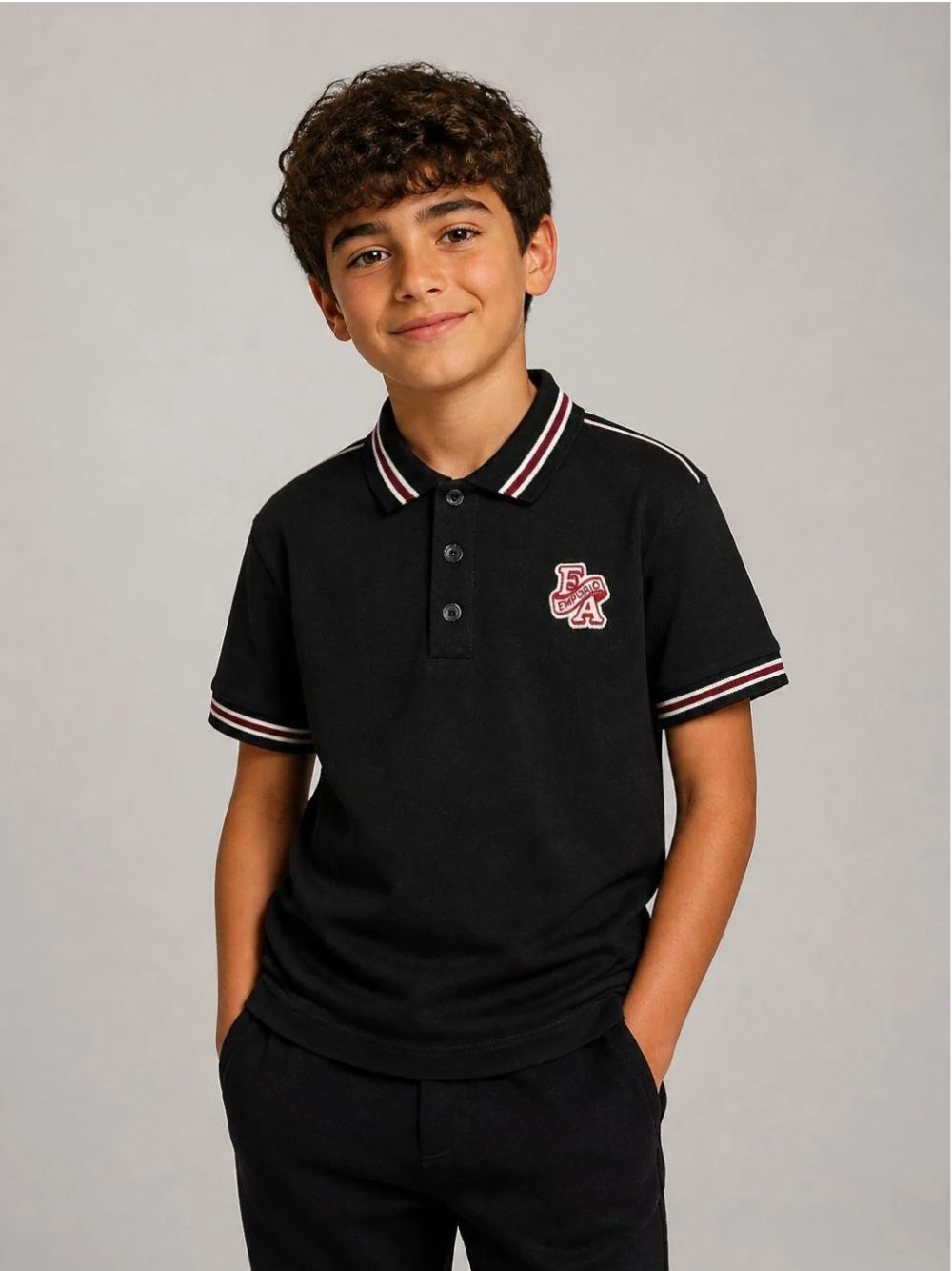 Polo per bambino Emporio Armani Kids blu a maniche corte EB001381 AF13715 UB118 EMPORIO ARMANI KIDS