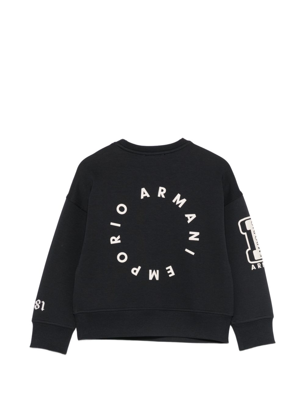 Felpa per bambino Emporio Armani Kids nera con patch logo EB001389 AF10126 UB118 EMPORIO ARMANI KIDS