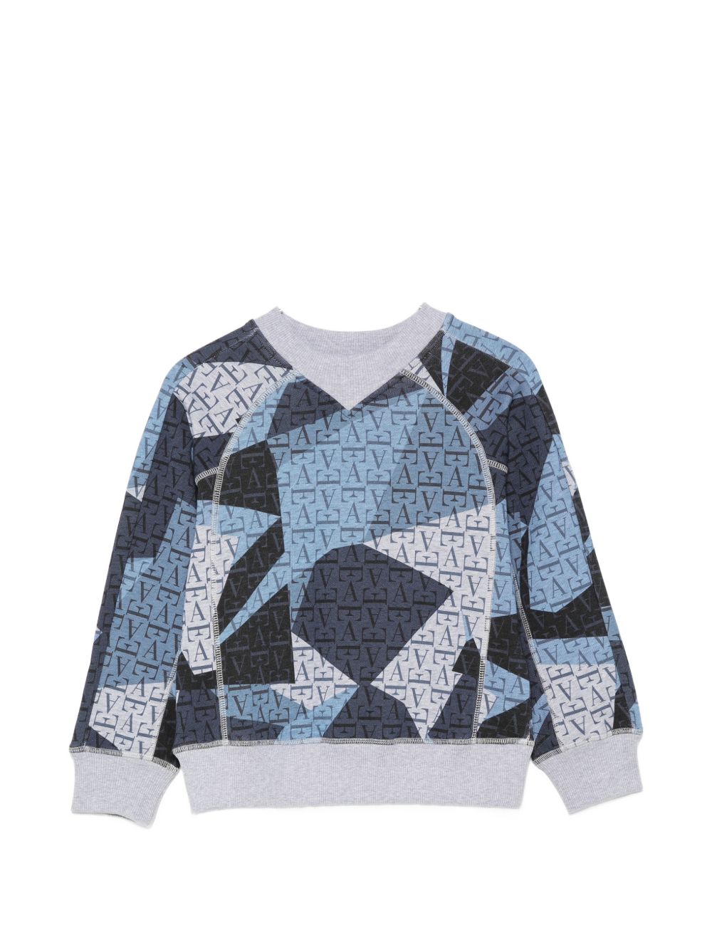 Felpa per bambino Emporio Armani Kids multicolore con stampa logo all-over EB001395 AF26055 F8266 EMPORIO ARMANI KIDS