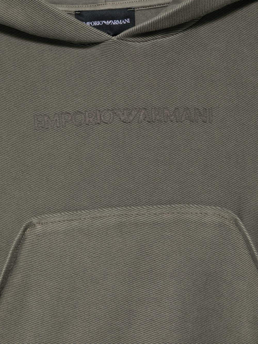 Felpa per bambino Emporio Armani Kids verde con logo ricamato sul davanti EB001399 AF26096 U8114 EMPORIO ARMANI KIDS