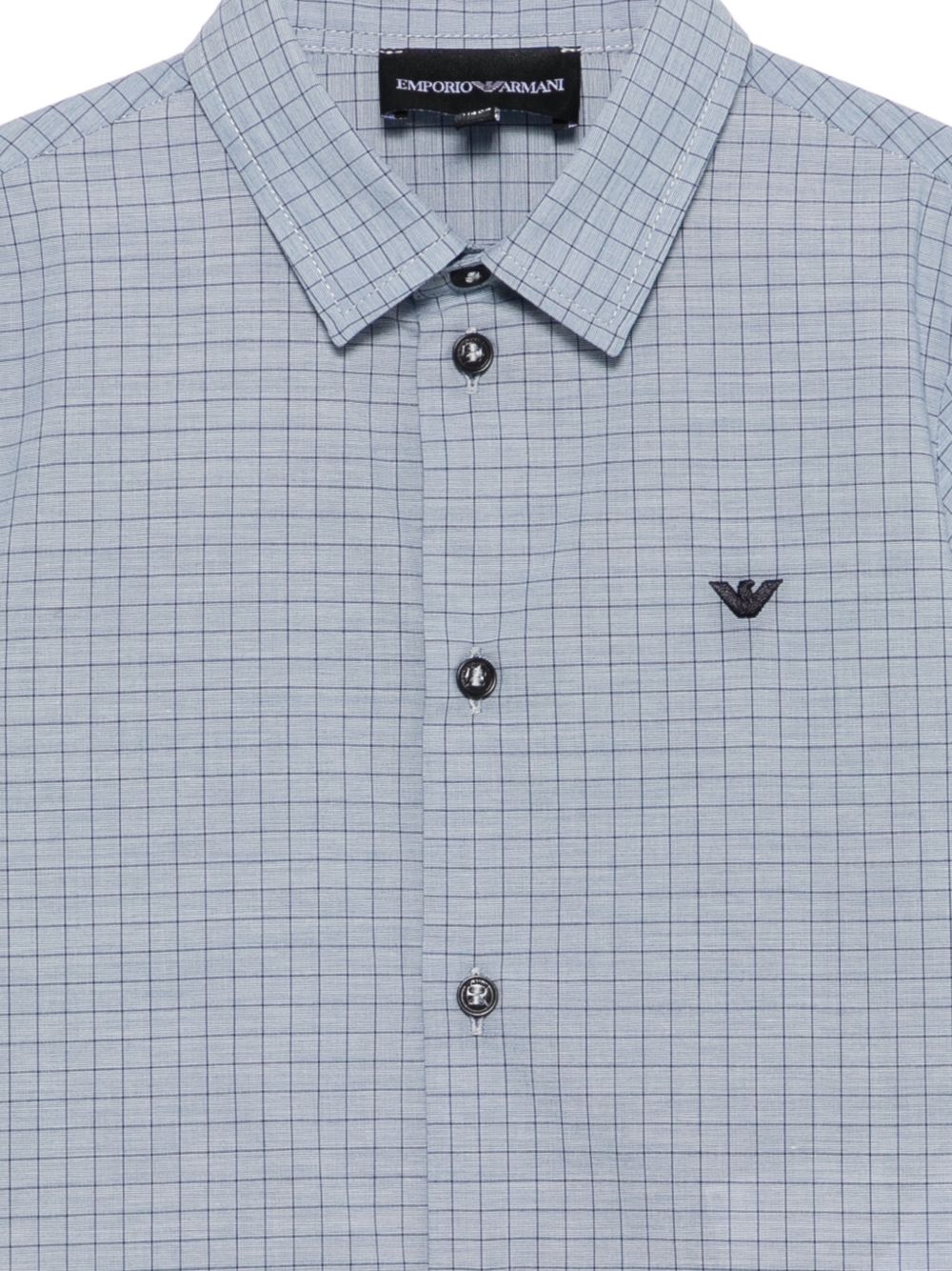 Camicia per bambino Emporio Armani Kids azzurro con motivo a quadri EB001426 AF25922 FB065 EMPORIO ARMANI KIDS