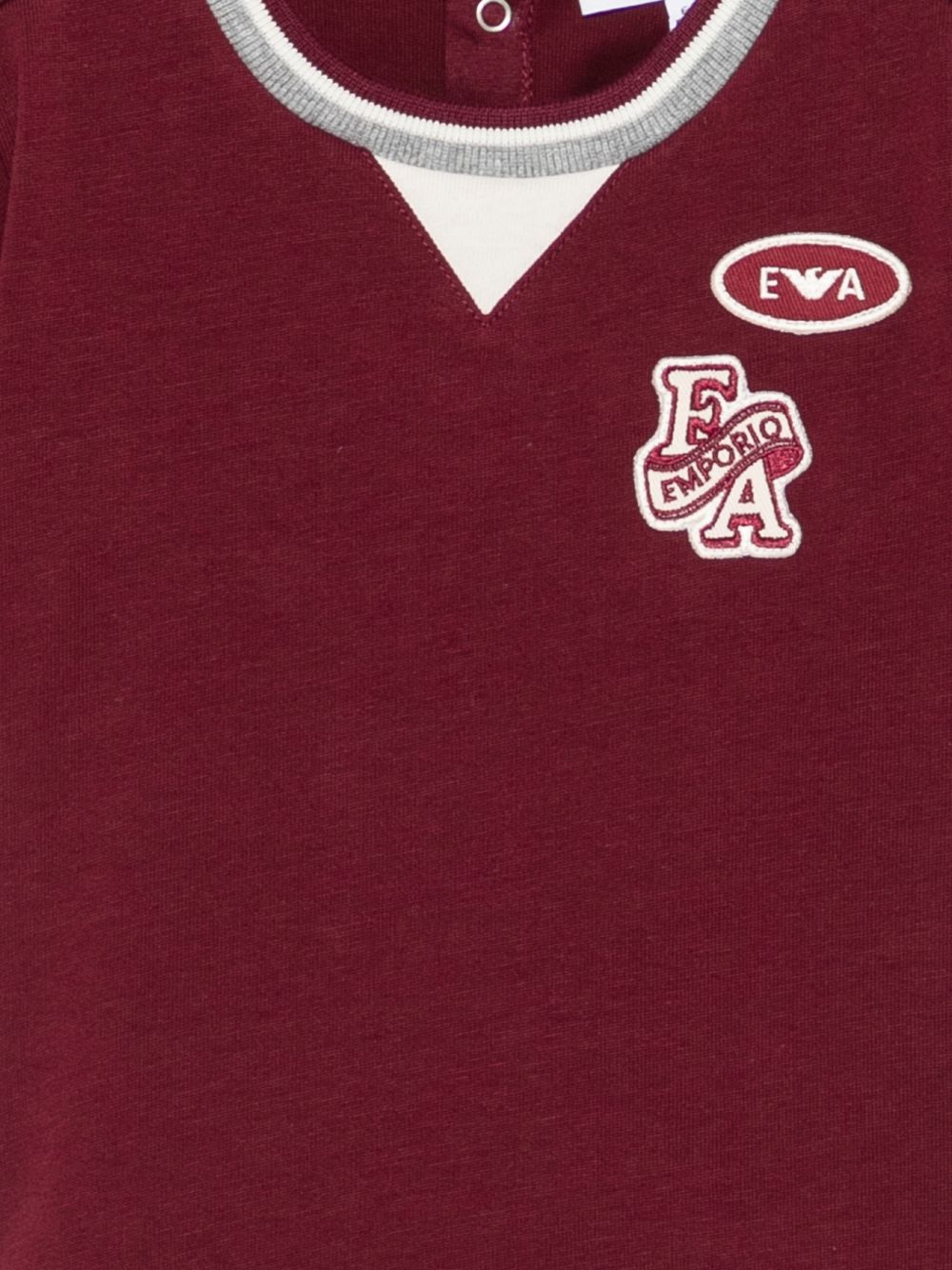 T-shirt per neonato Emporio Armani Kids bordeaux con patta logo EB001439 AF13715 UA343 EMPORIO ARMANI KIDS
