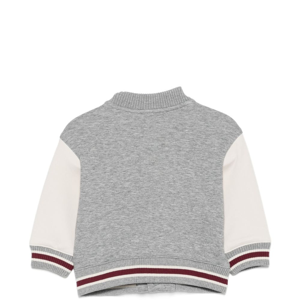 Felpa per neonato Emporio Armani Kids grigia con applicazione frontale con logo EB001459 AF10126 MZ999 EMPORIO ARMANI KIDS