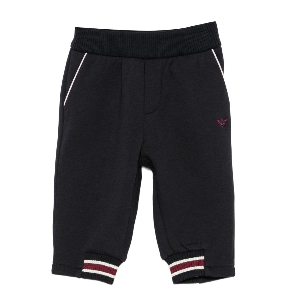Pantatuta per neonato Emporio Armani Kids nero con logo ricamato sul davanti EB001466 AF10126 UB118 EMPORIO ARMANI KIDS
